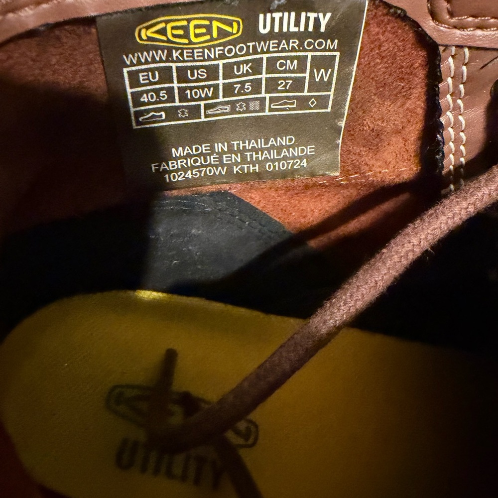 KEEN Utility Womens 10 Wide Leather Work Boots Brown EH Rated ASTM - Picture 3 of 16